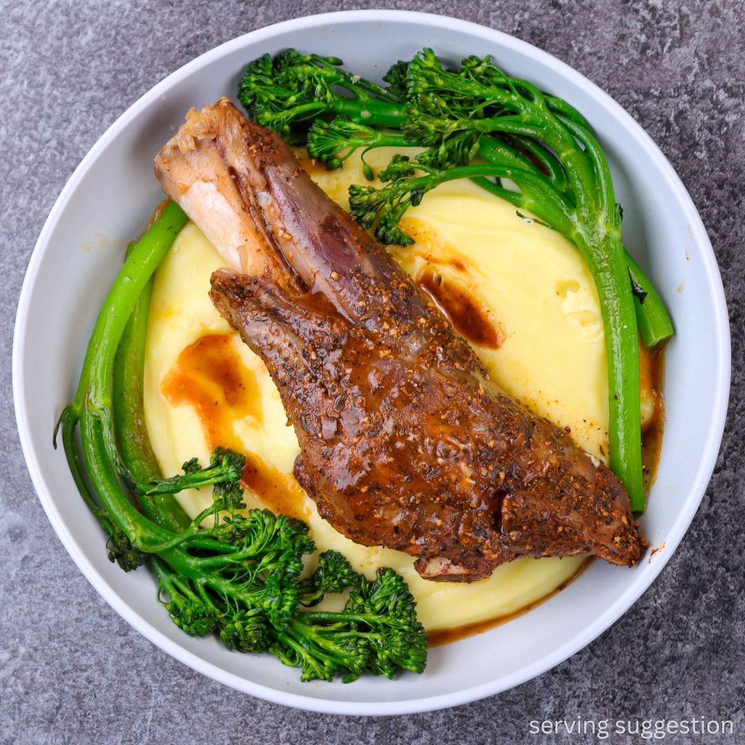 Sous Vide NZ Lamb Shanks with Ram Rod Seasoning. Rich, deeply marbled meat that becomes luxuriously tender when slow cooked. Buy online now from Got Meat and get delivered to your door New Zealand wide!